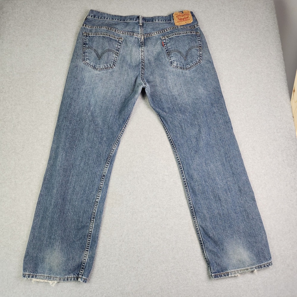 Levi's 569 Jeans Mens 36x32 Blue Denim Medium Wash Casual Loose Fit Straight Leg